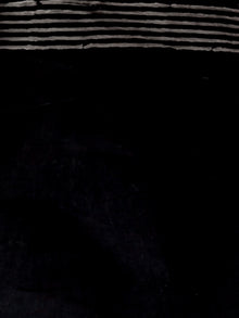 Black White Grey Hand Block Printed Cotton Mul Saree   - S031703031
