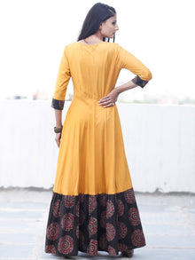 Sun Mood - Hand Block Printed Long Cotton Dress - D350F1818