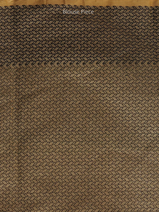 Banarasee Chanderi Saree With Resham Border & Butta - Beige & Black - S031704304