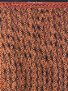 Rust Black Red Bagh Hand Block Printed Kota Doria Saree - S031703888