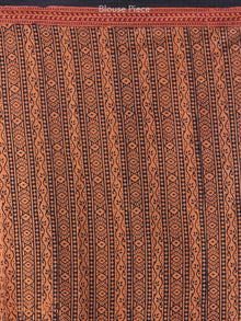Rust Black Red Bagh Hand Block Printed Kota Doria Saree - S031703888
