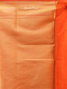 Banarasee Semi Silk Saree With Zari Work - Orange & Gold - S031704372