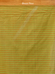 Maroon Green Blue Handloom Mangalagiri Cotton Saree With Zari Border - S031703866