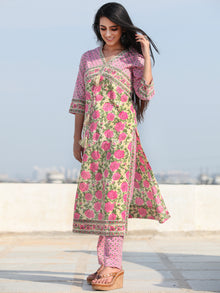 Jashn Gulab - Set of Kurta Pants & Dupatta - KS04A2493D