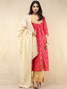 Rafya - Bandhani Printed Angrakha Embroidered Kurta Palazzo Set With Dupatta - SS02f2053