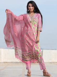 Jashn Gulab - Set of Kurta Pants & Dupatta - KS04A2493D