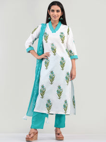 Bahaar Jahan - Set of Kurta Pants & Dupatta - KS08C619D