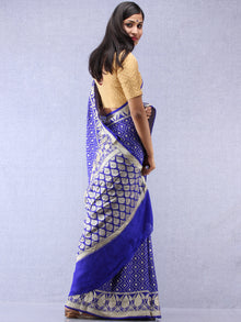 Banarasee Pure Chiffon Saree With Zari Work - Royal Blue Silver - S031704308