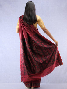 Banarasee Art Silk Saree - Wine Red Black - S031704378
