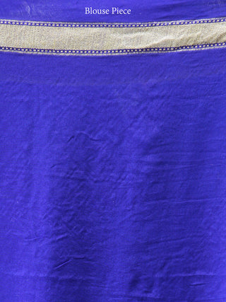 Banarasee Pure Chiffon Saree With Zari Work - Royal Blue Silver - S031704308