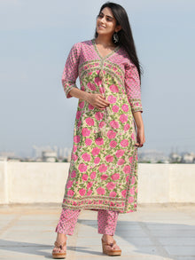 Jashn Gulab - Set of Kurta Pants & Dupatta - KS04A2493D