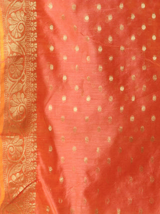 Banarasi Chanderi Dupatta With Zari Work - Peach & Gold - D04170808