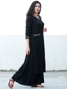 Black Golden Rayon Kurta With Gotta Work - K155FXXX