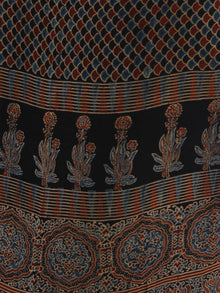 Black Maroon Indigo Ajrakh Hand Block Printed Modal Silk Dupatta - D04170315