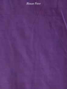 Red Purple Green Ikat Handwoven Cotton Saree - S031704043
