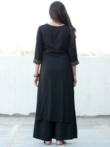 Black Golden Rayon Kurta With Gotta Work - K155FXXX