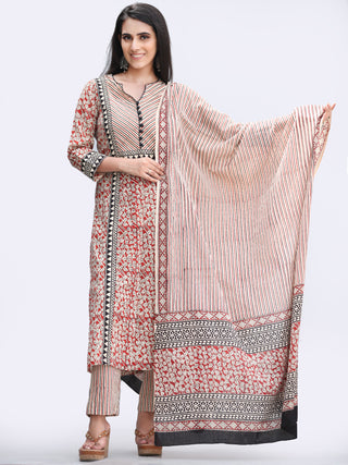 Bahaar Zehra - Set of Kurta Pants & Dupatta - KS146A2450D