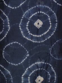 Indigo Ivory Green Hand Shibori Dyed Chanderi Kurta & Chiffon Dupatta With Cotton Salwar Fabric Set of 3- S1628207