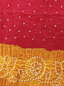 Yellow Red White Hand Tie & Dye Bandhej Suit Salwar Dupatta (Set of 3)  - S16281258