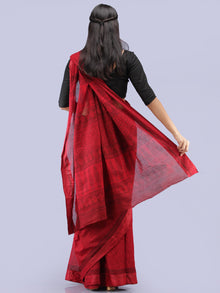Ruby Black Bagh Printed Maheshwari Cotton Saree - S031704246