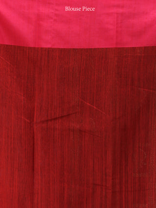 Banarasee Cotton Silk Saree With Zari Work - Maroon Red & Gold - S031704419