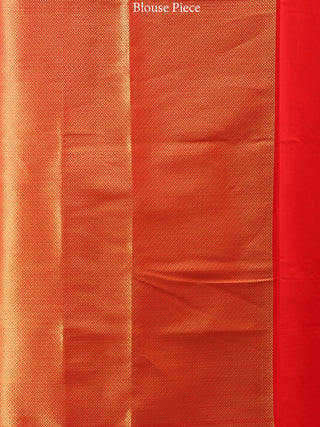 Banarasee Semi Silk Saree With Zari Work- Red & Gold - S031704373