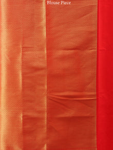 Banarasee Semi Silk Saree With Zari Work- Red & Gold - S031704373