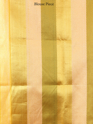 Banarasee Organza Saree With Zari & Resham Work - Magenta Yellow Gold  - S031704326