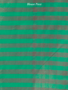 Green Maroon Handloom Mangalagiri Cotton Saree With Zari Border - S031703868