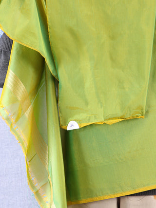 Banarasee Art Silk Saree With Bird Motif - Green & Gold - S031704327