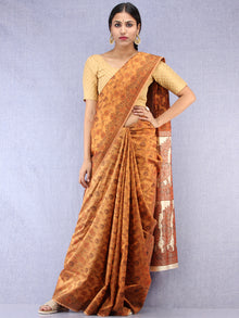 Banarasee Art Silk Saree With Resham Weaving Work - Mustard Yellow & Beige - S031704424