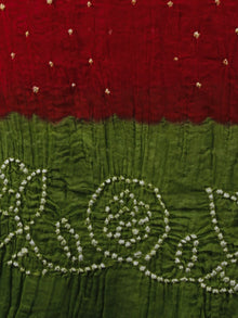 Green Red White Hand Tie & Dye Bandhej Suit Salwar Dupatta (Set of 3)  - S16281259