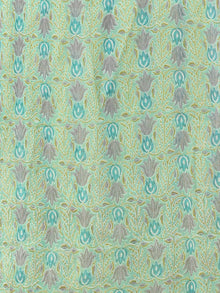 Light Green Blue Georgette Hand Block Printed Dupatta  - D04170706