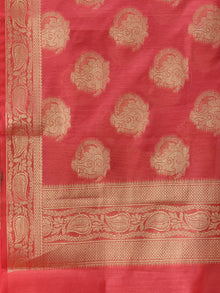 Banarasi Semi Georgette Dupatta With Zari Work -  Coral & Gold  - D04170918