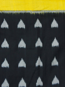 Black Yellow Grey Red Ikat Handwoven Ganga Jamuna Border Cotton Saree - S031703629