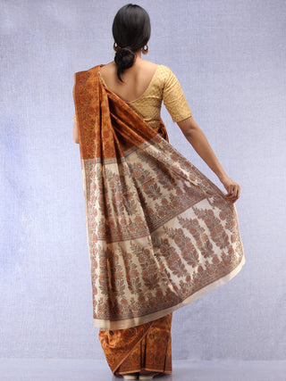 Banarasee Art Silk Saree With Resham Weaving Work - Mustard Yellow & Beige - S031704424
