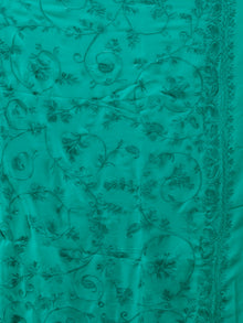 Green Aari Embroidered Georgette Saree From Kashmir - S031704643