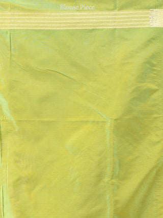 Banarasee Art Silk Saree With Bird Motif - Green & Gold - S031704327