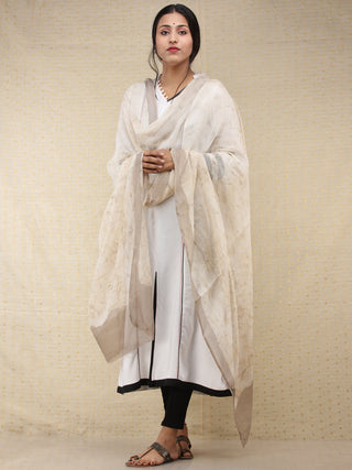 Kashish Ivory Kota Doria Cotton Hand Brush Painted Dupatta  - D04170707