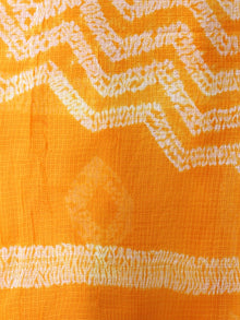 Yellow Ivory Shibori Kota Silk Hand Block Printed Dupatta - D04170649