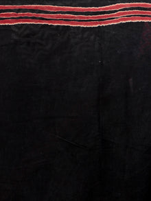 Black Crimson Red Grey Hand Block Printed Cotton Mul Saree   - S031703035