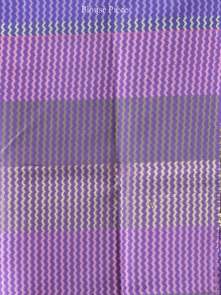 Banarasee Organza Saree With Zari & Resham Work - Pink Purple & Gold - S031704328