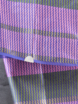 Banarasee Organza Saree With Zari & Resham Work - Pink Purple & Gold - S031704328