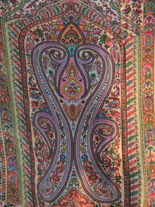 Ivory Multi Color Digital Print Modal Silk Woollen Kashmiri Shawl - S200527