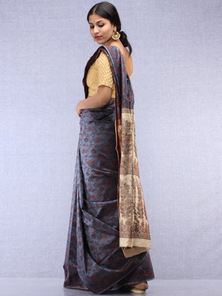 Banarasee Art Silk Saree With Rehsam Weaving Work - Grey & Beige - S031704426