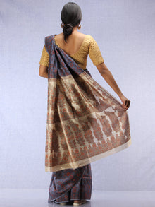 Banarasee Art Silk Saree With Rehsam Weaving Work - Grey & Beige - S031704426