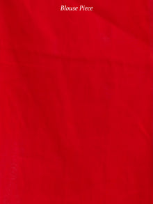 Sky Blue Yellow Red Ikat Handwoven Cotton Saree - S031704047