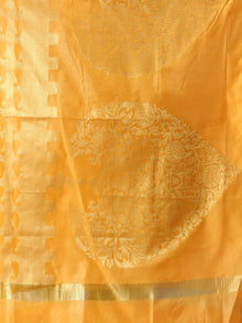 Banarasi Chanderi Dupatta With Resham Work - Yellow & Gold - D04170813