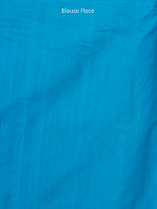 Black Pink White Blue Ikat Handwoven Mercerised Cotton Saree - S031703533