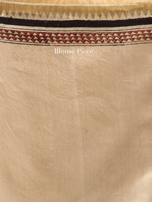 Ivory Red Black Hand Block Printed Chanderi Saree With Geecha Border - S031704502
